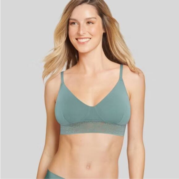 Jockey Generation Women's Soft Touch Logo Bralette Wisteria Green Size Small - Picture 1 of 7